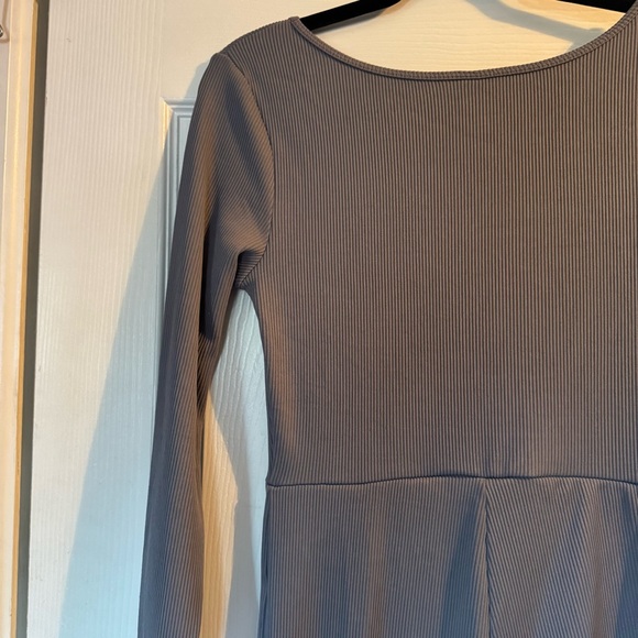 NWT Universal Thread Women’s Ribbed Long Sleeve Jumpsuit Slate Gray Size Large - Picture 9 of 12